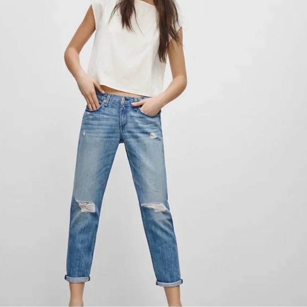 Rag & Bone Boyfriend Jean Moss Distressed